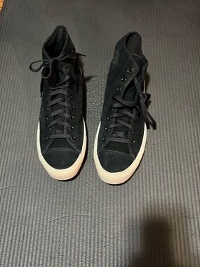 Converse Suede Black High-Top Sneakers with Ivory Soles